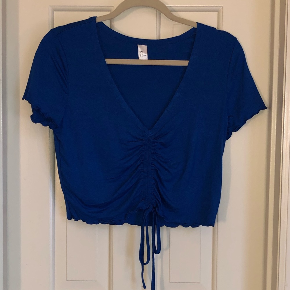 Cute blue soft crop top